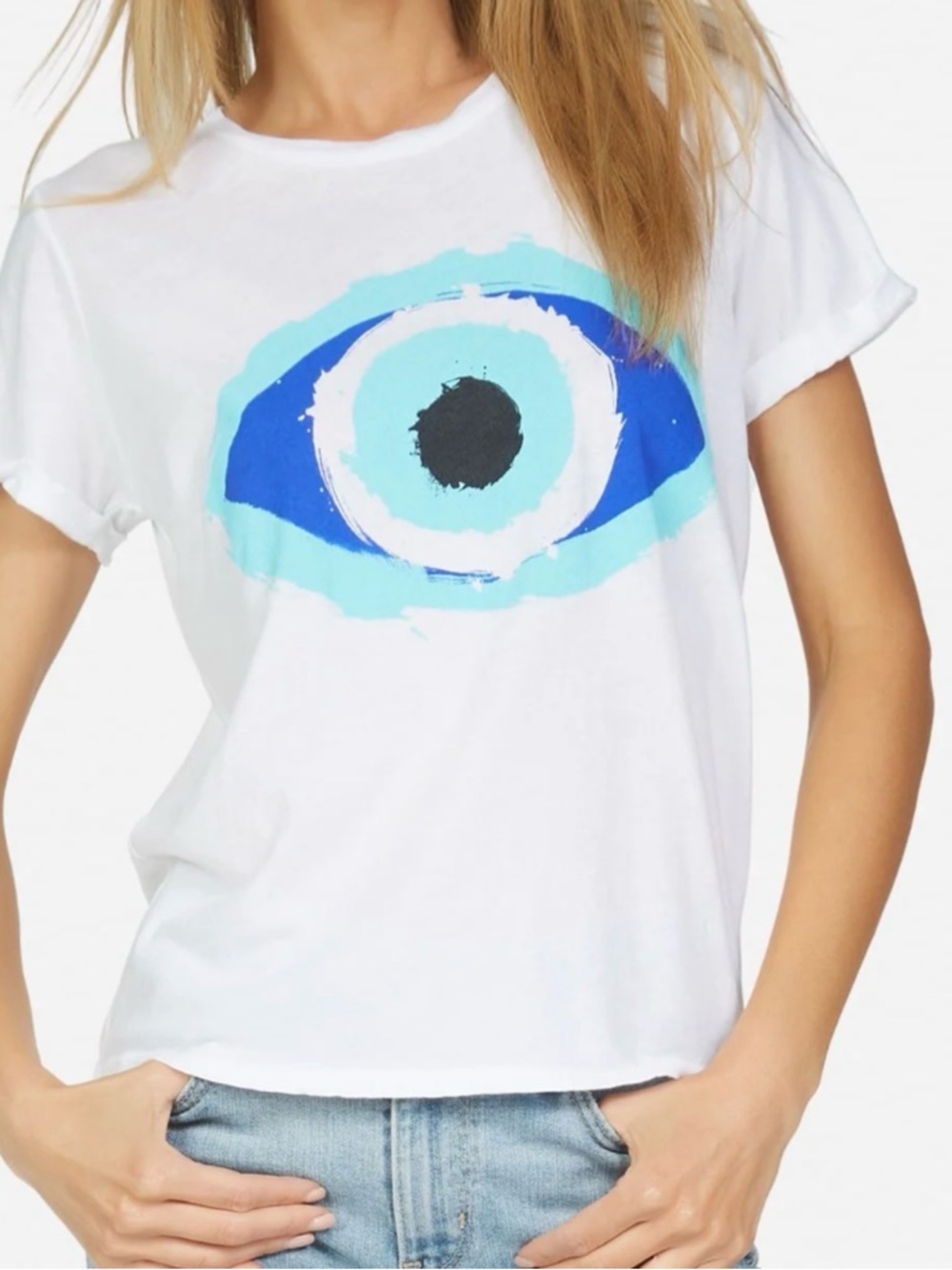 Lauren Moshi EDDA PAINTED EVIL EYE tee size XS excellent condition never worn